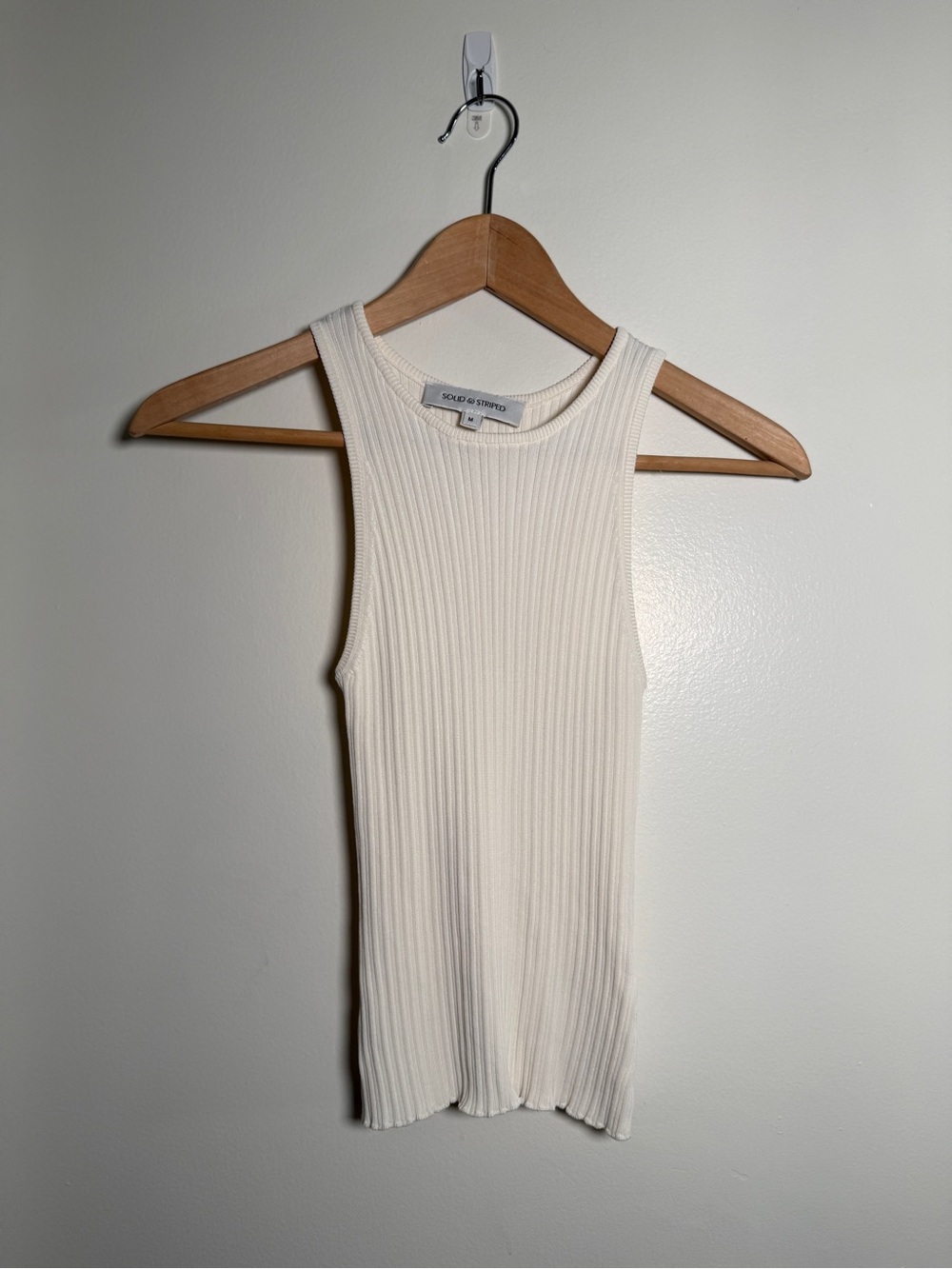 NWOT Solid & Striped cream ribbed tank in women’s medium